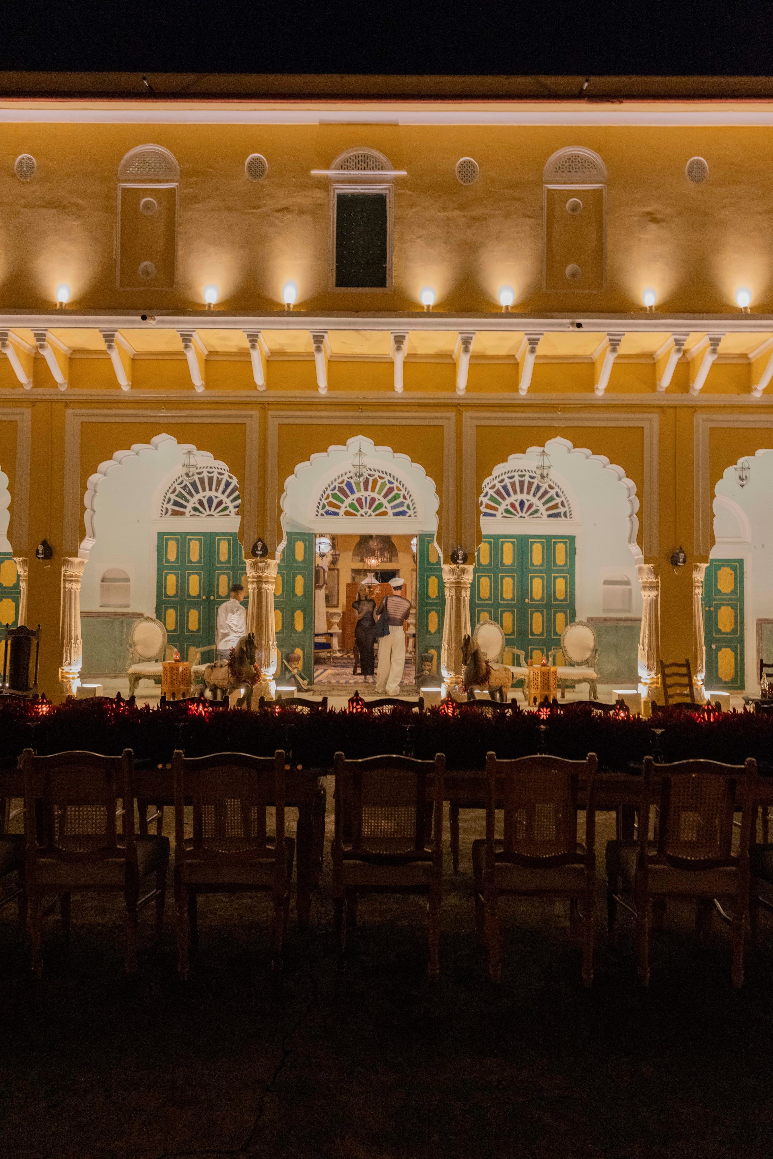 Palais illuminé d'Amanbagh au Rajasthan