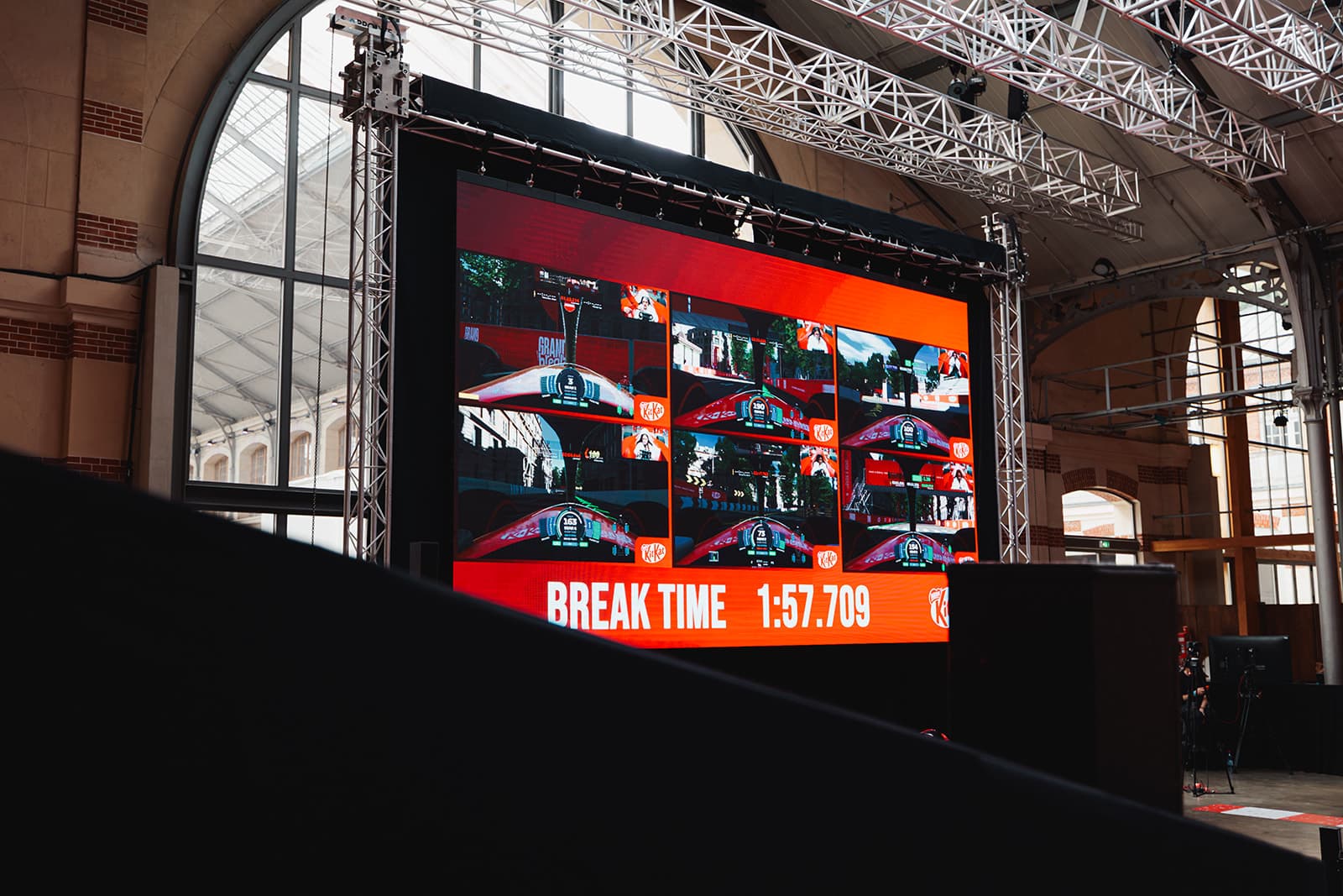 Écran de course pendant la finale du Grand Break KitKat